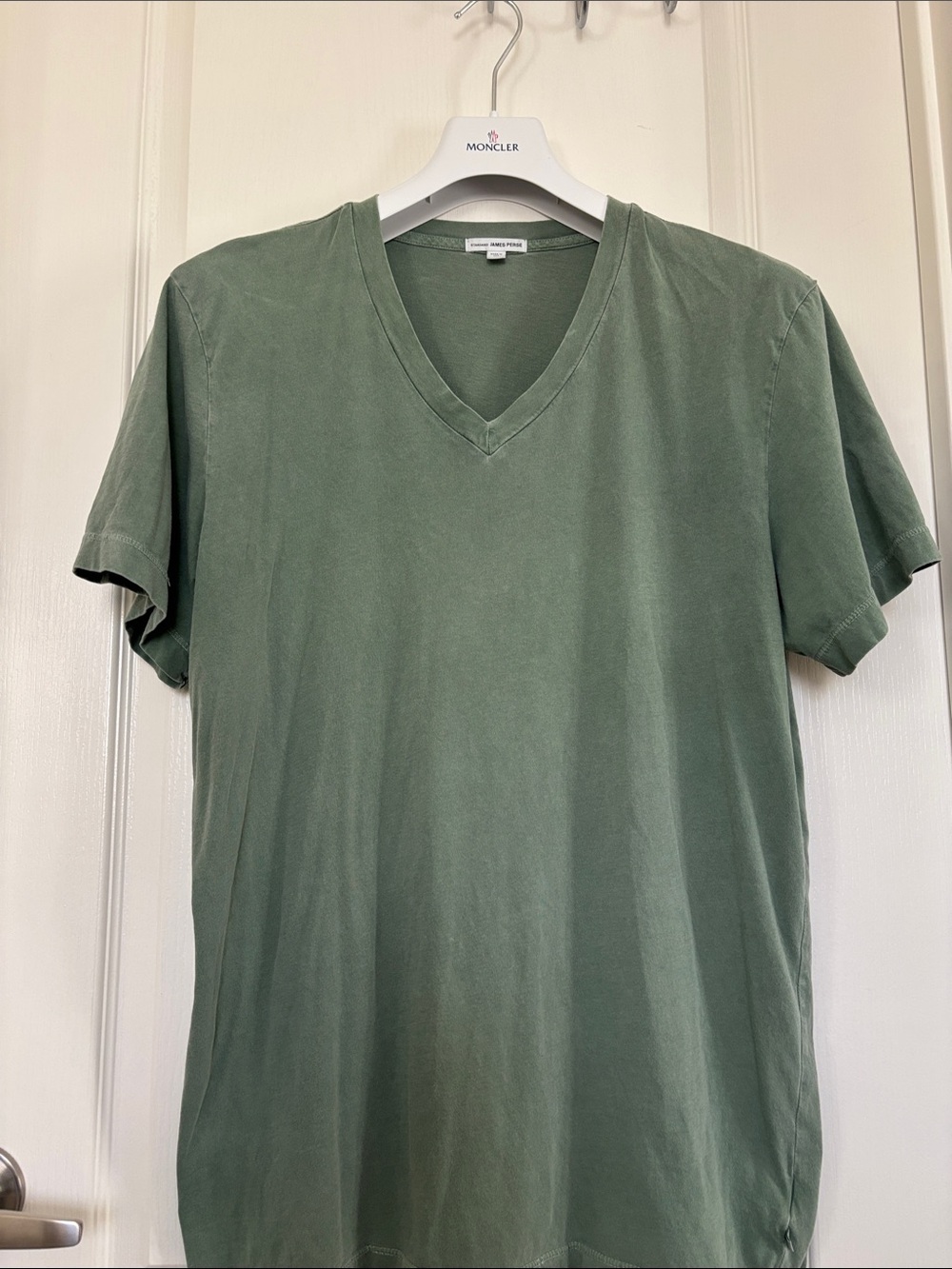 James Perse Olive Green V‑Neck Short Sleeve Tee